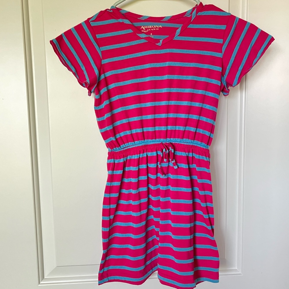 Arizona Pink and Blue Striped Dress for Girls